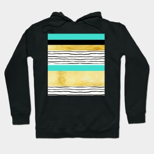 Turquoise gold black abstract watercolor design Hoodie